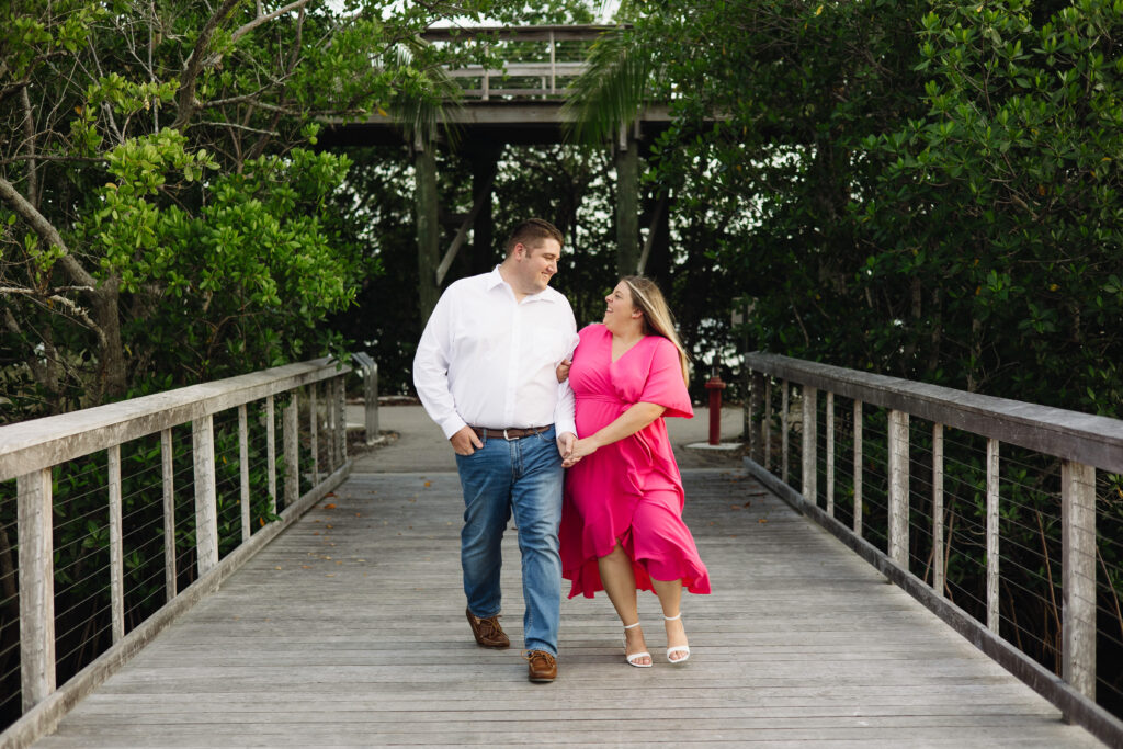 Engagement photos at Baker Park in Naples Florida. 